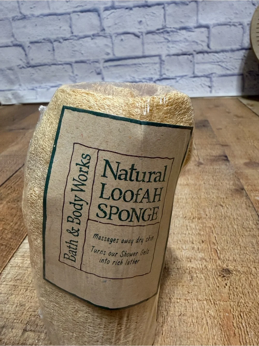Vintage Bath And Body Works All Natural Loofah Sponge.  Rare find  New in packag